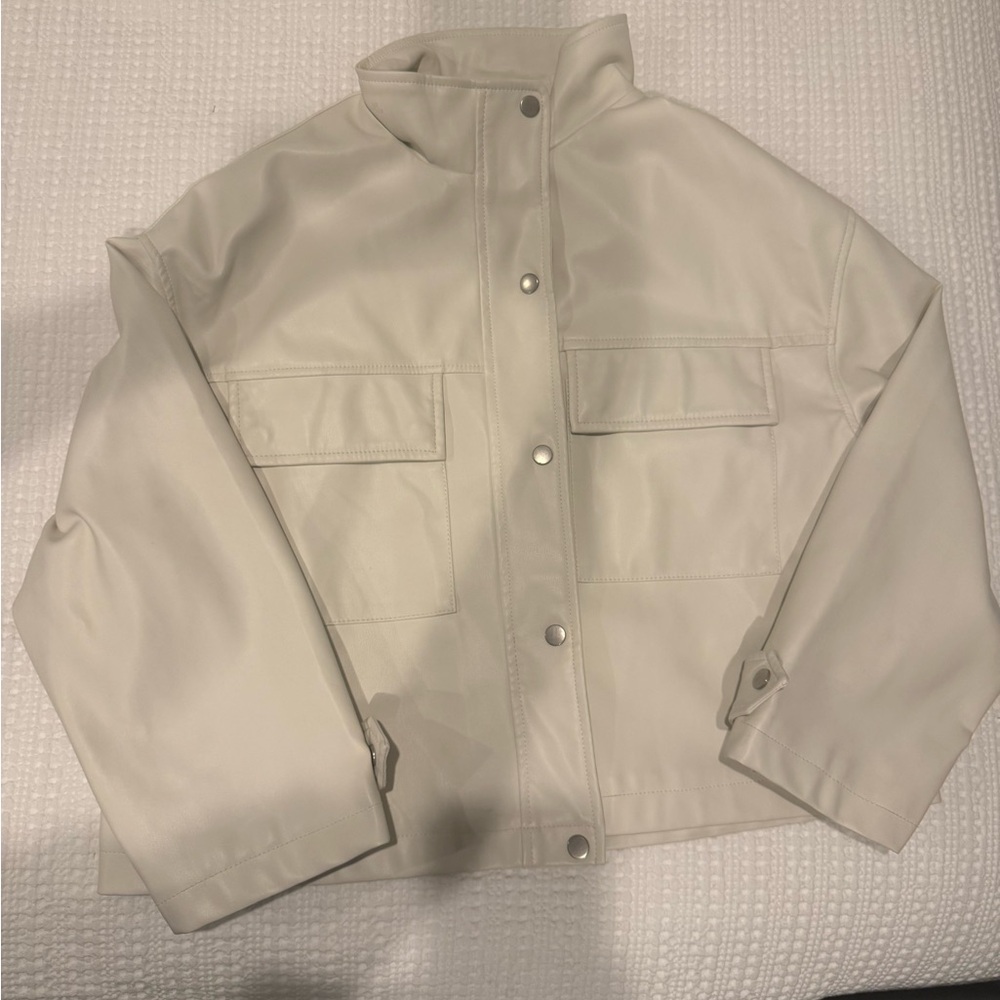 ASOS Cream Leather Jacket